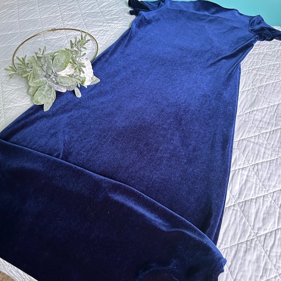 Vintage New Moves Retro Velvet Like Midi Dress - Picture 7 of 12